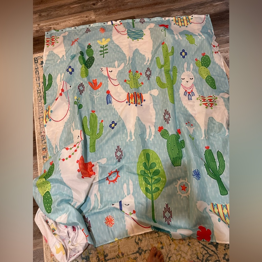 Brand new llama shower curtain